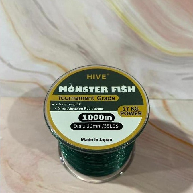 HIVE Monster Fish Senar Pancing Kuat 500m-1800m Bahan Nilon Impor Japan Max Drag 6-30KG