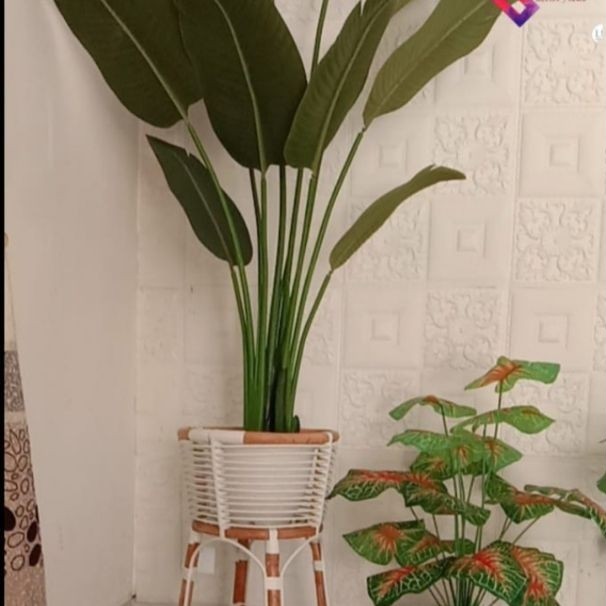 ReadySTANDING POT ROTAN/VAS BUNGA ROTAN/POT BUNGA ROTAN AESTHETIC