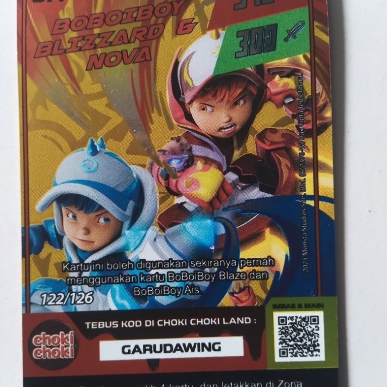 from Choki -Choki season2 boboiboy blizzard & nova SR 100% ORIGINAL