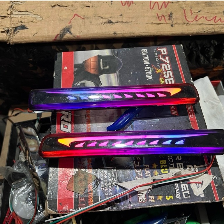 Led Bumper Reflektor Agya Ayla 2019++ Custom RGB Matrix Mika Smoke Running Sein
