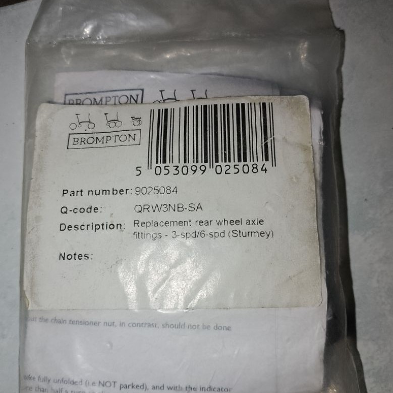 baut as wheelset belakang brompton