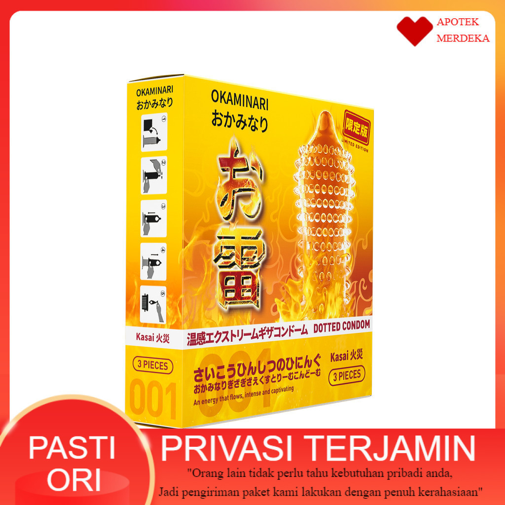 Kondom Okaminari Kasai Gerigi Xtreme Hot - Isi 3 Pcs
