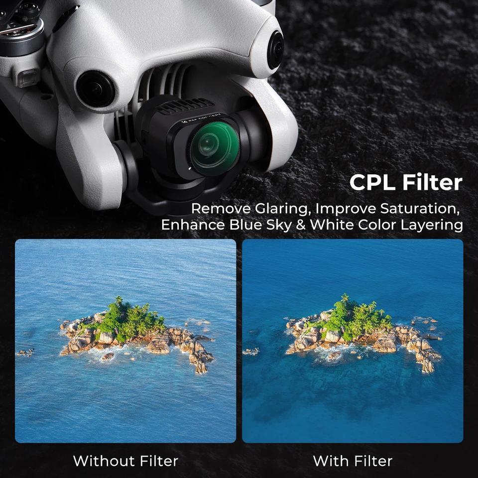 K&F CONCEPT Filter Peredam Cahaya Kamera Baru untuk DJI Mini 4 Pro Filter UV/CPL/Variable ND2-32/ND3