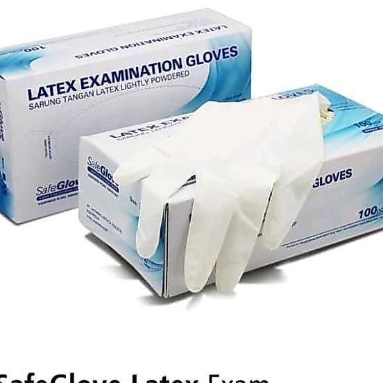 Sarung Tangan Handscoon Nitrile & Latex Safegloves Disposable Gloves - Putih, S