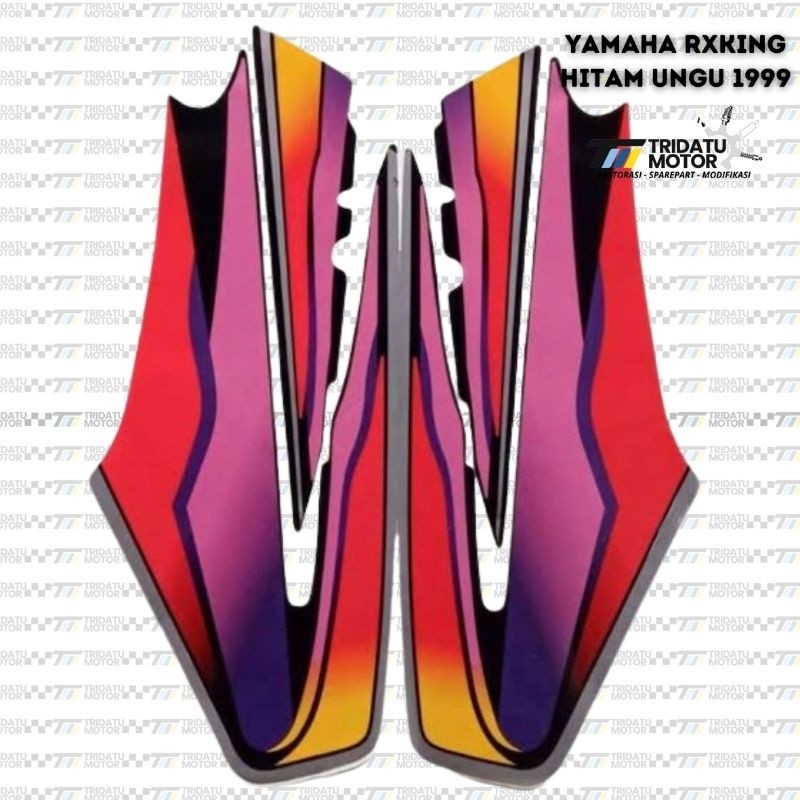 STICKER / STRIPING YAMAHA RX KING HITAM UNGU HIJAU BOTOL MERAH 1997 1998 1999 RXKING STICKER / LIS L