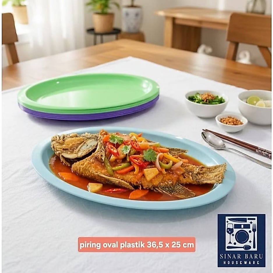 Piring oval plastik / piring saji / piring prasmanan oval JSP