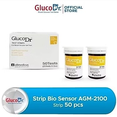 TEST STRIP GLUCO DR BIO SENSOR - Strip Gluco Dr warna kuning