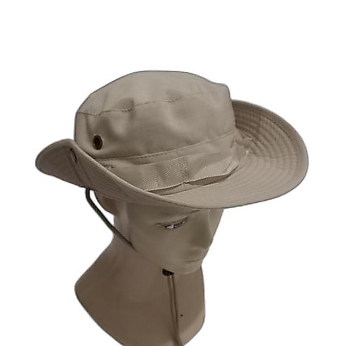 Topi Rimba Original Kancing Samping Hijau Hitam Krem Outdoor Mancing Desain Unik Praktis Cocok Remaj
