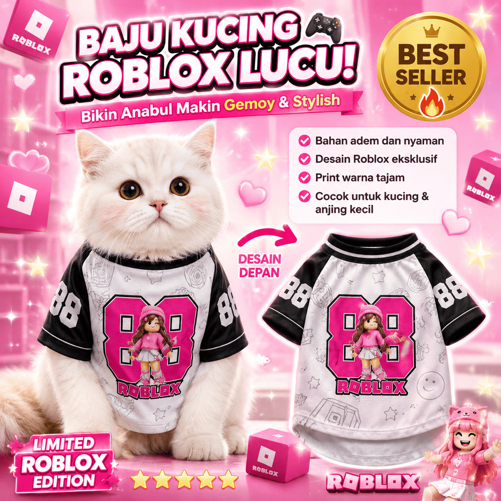 Baju Kucing & Anjing Jersey Murah Nyaman Adem | Cewek Cowok Kitten Lucu Anjing Kecil Poodle Karakter
