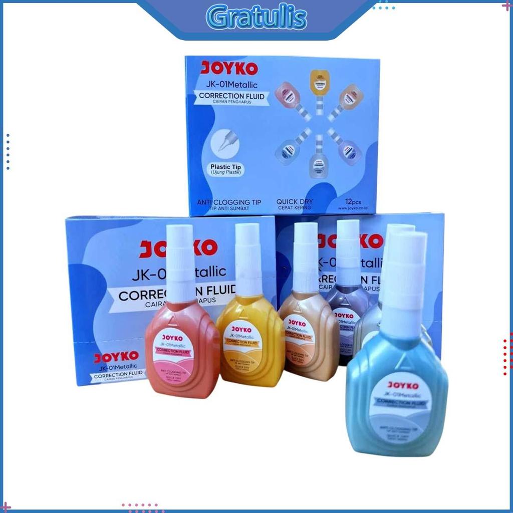 TIPE X CAIR JOYKO 1 PACK [JK-01METALLIC] / CORRECTION FLUID 1 PAK / PERALATAN SEKOLAH / TIP X JK-01 