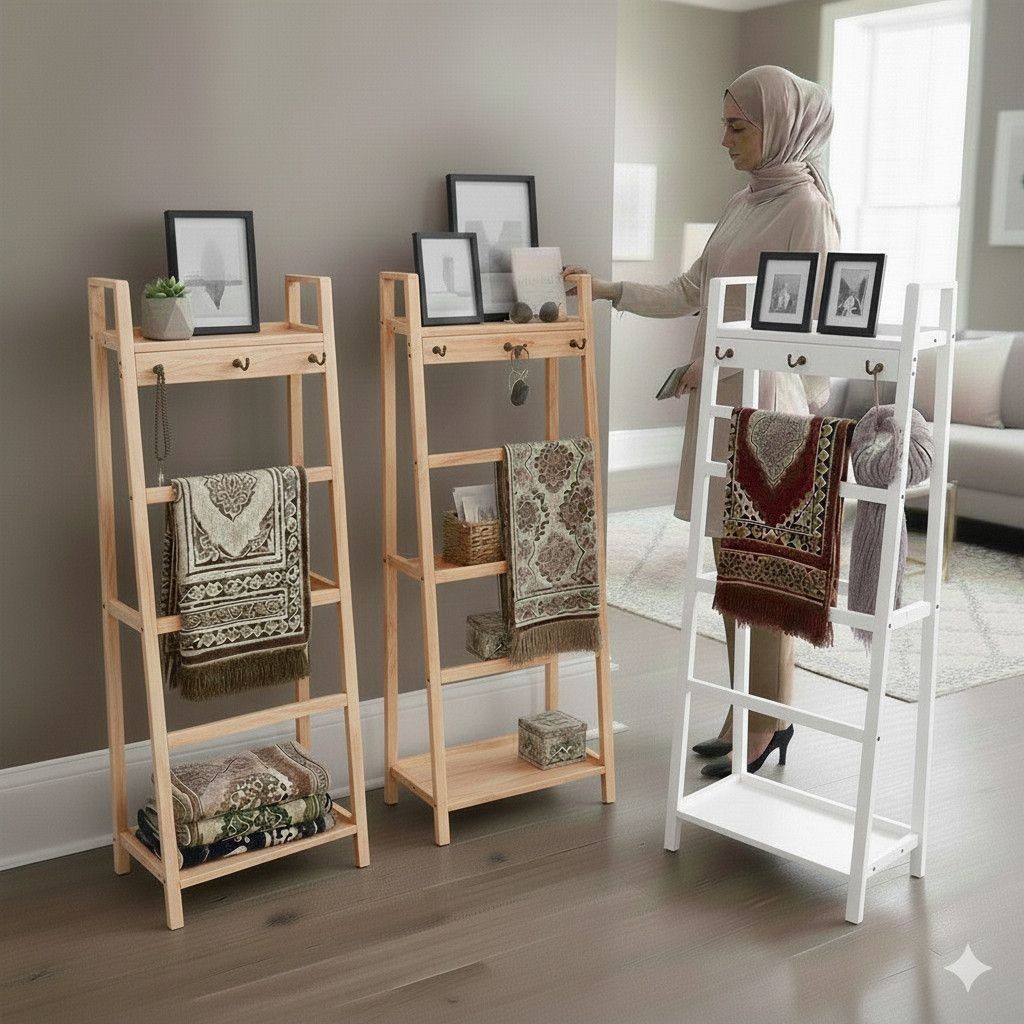 model baru rak sajadah&mukena aesthetic rak serbaguna rak bunga dekorasi rumah hiasan kamar ruang ta