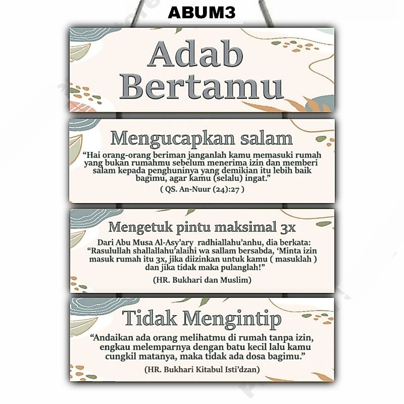Hiasan dinding ADAB BERTAMU 4 Susun