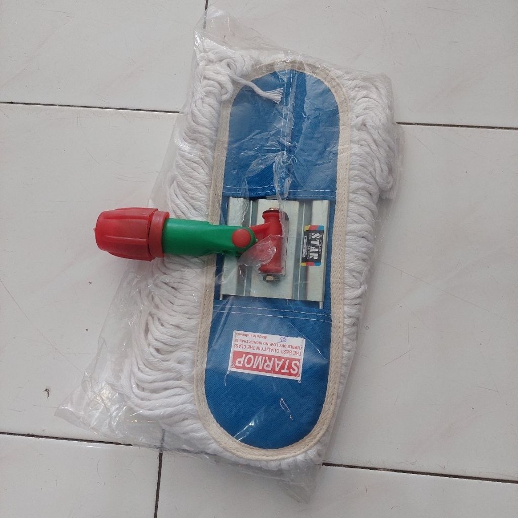 Frame + Refil Starmop Loby 35cm Putih Pel Basah Menyerap Air Kain Lobi Katun Cotton
