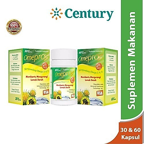 Omepros 30 & 60 Soft Kapsul / Suplemen / Omega 3 / Kolesterol / Jantung/Lemak Darah