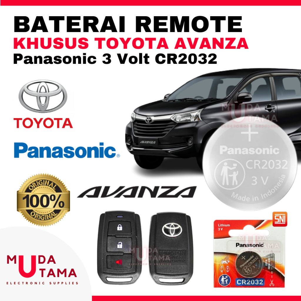 BATERAI REMOTE TOYOTA AVANZA ORIGINAL PANASONIC CR2032 - BATTERY REMOTE TOYOTA AVANZA - BATERAI REMO