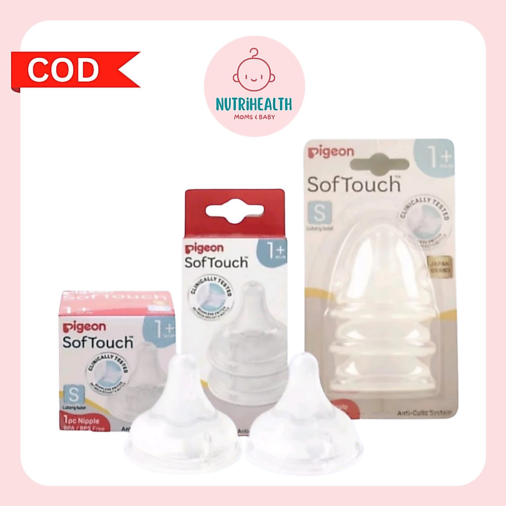 Pigeon WIDE NECK Nipple S/M/L/LL/LLL Soft Touch Peristaltic Plus Dot Bayi Pigeon