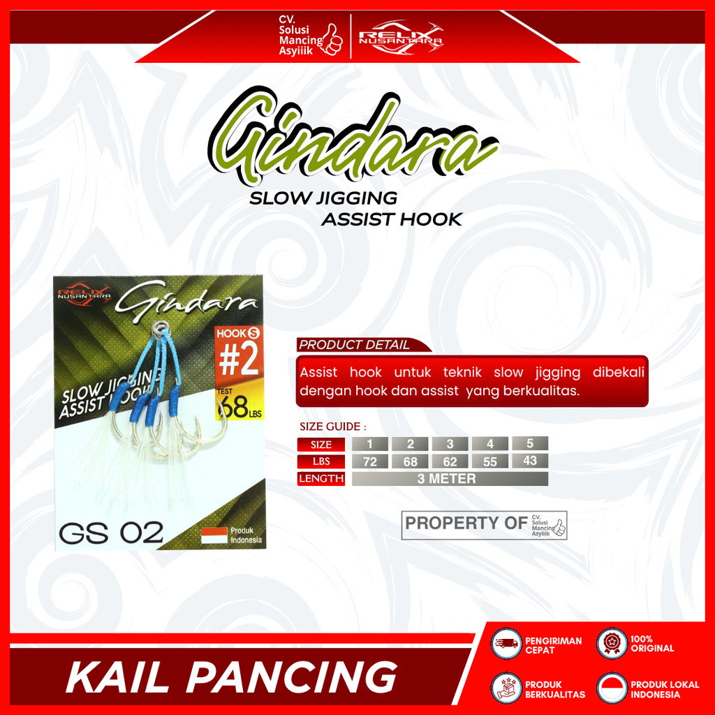 ASSIST HOOK RELIX NUSANTARA GS-02 | COLOR ICE BLUE | SINGLE ASSIST HOOK