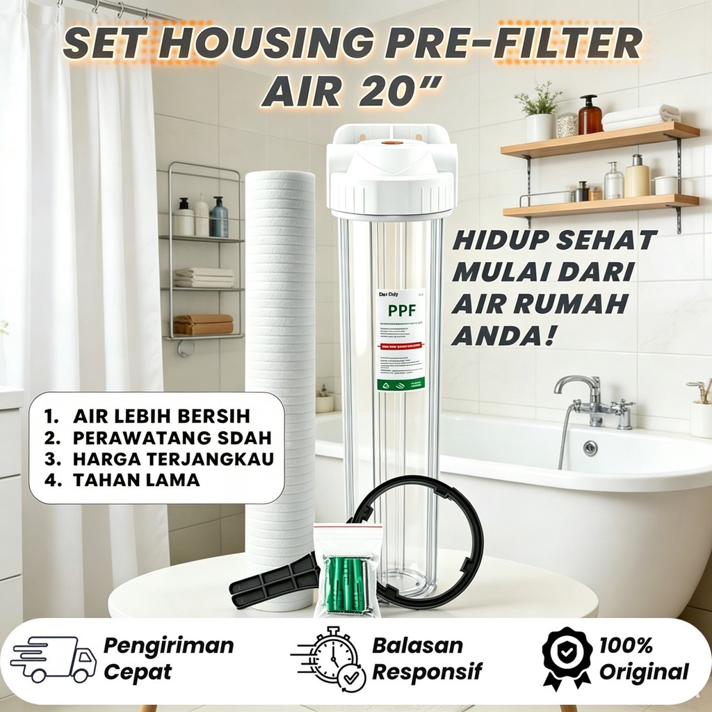 Housing Filter Air 20" / Water Filter Housing 20" -  Clear, 1/2 inch