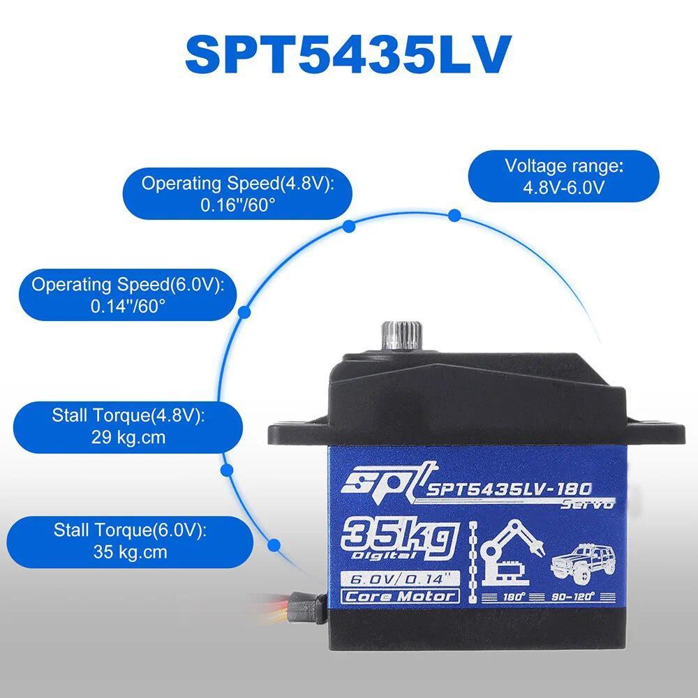 35KG Servo 180 210 270 320 360 Large Torque gital Servos SPT for 1/10 Scale RC Car Crawler SCX10 TRX