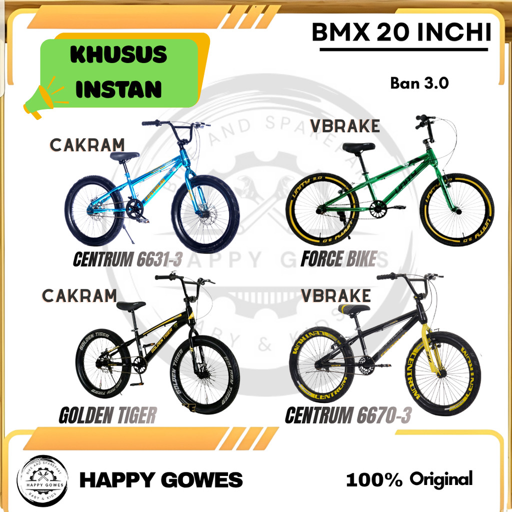 HG SEPEDA ANAK COWOK BMX 20 BAN 2.5 BAN 3.0 CENTRUM GOLDEN TIGER FORCE BIKE ULTRAMAN MORTEINCAKRAM V