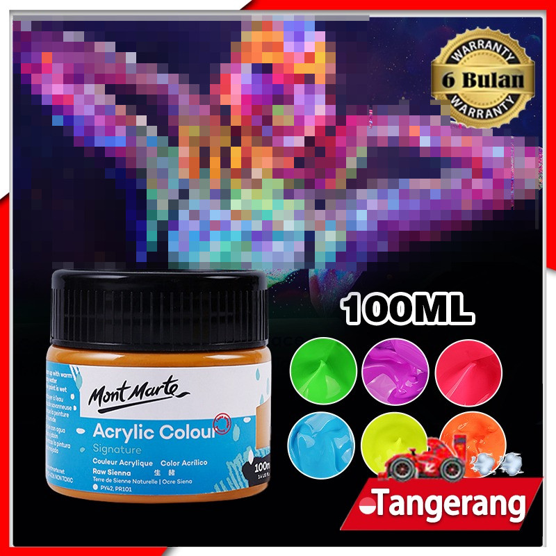 Cat Akrilik Cat Glow In The Dark 100ml Cat Lukis Custom Painting Sepatu, Jaket, Tasi, Boneka Plester
