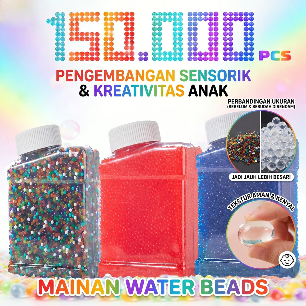Ball Water Gel 150000 Butir-Peluru Water Gel-Water Gel Blaster Balls
