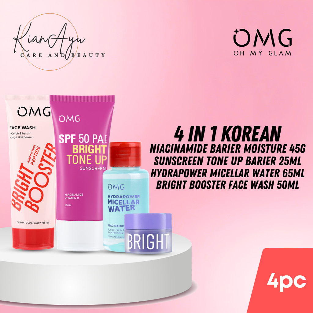 MG OH MY GLOW 4in1 Paket Perawatan Wajah Calming & Glowing [Moisturizer, Facewash,Sunscreen & Micell