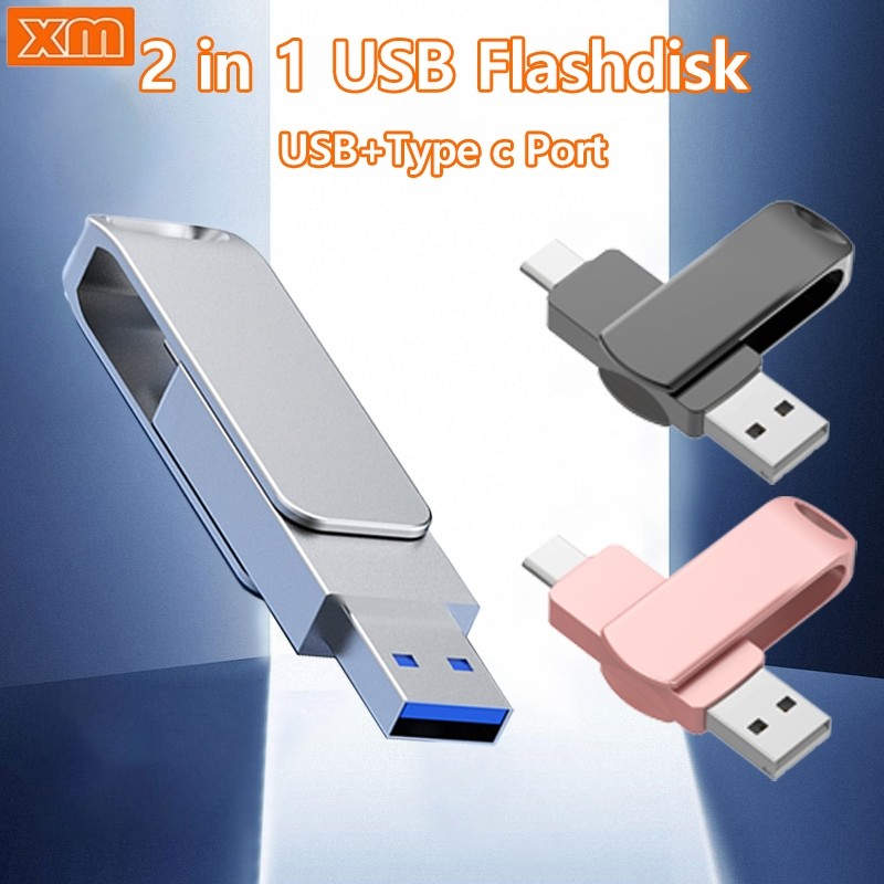 XM U202 Flashdisk TYPE-C Kecepatan Tinggi: 128GB-1TB, Flash Drive Logam USB untuk Komputer, Android 