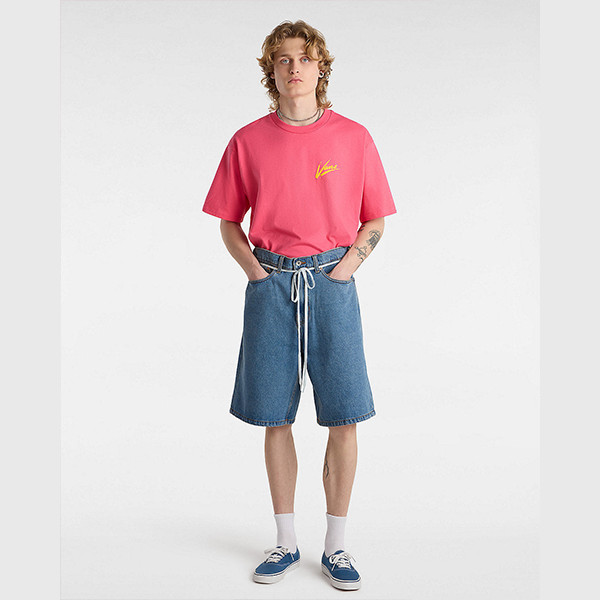 Celana Pendek Vans Check Baggy Denim Short Stonewash Blue | Celana Denim | Vans Indo