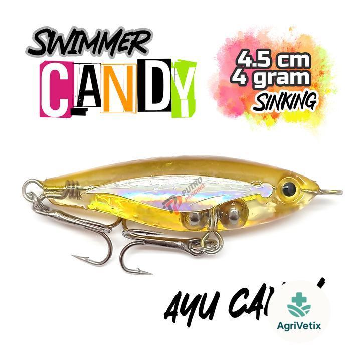 Lure Pencil Swim CANDY GT Lure Swimmer Sinking Bahan Resin Super Keras Hard Resin - Ayu Candy