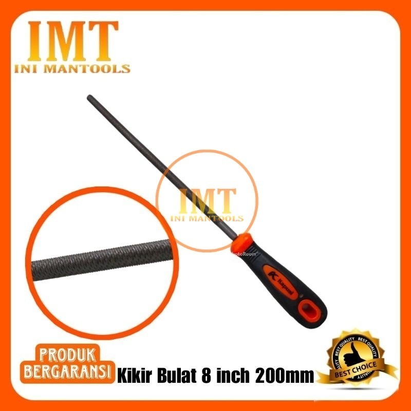 Kapusi kikir Besi Gagang Karet Bulat 8 inch / kikir Besi Bulat 8 inch/Kikir Besi 8 inch K-3761