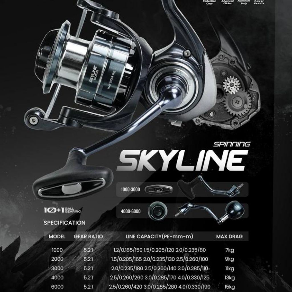 reel pancing terbaik iroly skyline sw metal body murah laris semarang