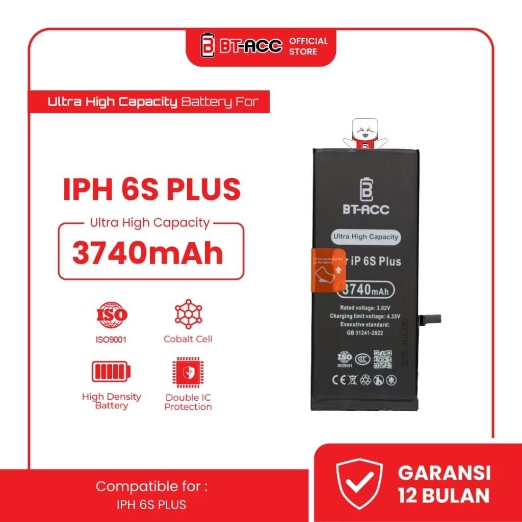 Bt Acc Ultra High CapaCity / Baterai Batre Premium 100% iPhone 6s Plus With 3740 Mah Baterai Batre O