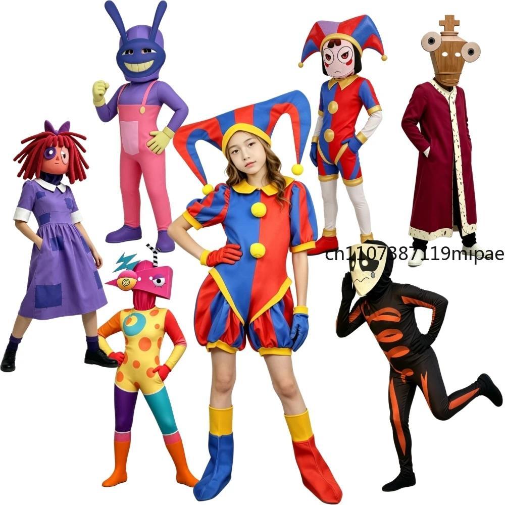 Adult Pomni Cosplay Cartoon Costume Women Amazing gital Freak Circus Cosplay Ragatha Jax Caine Gangl