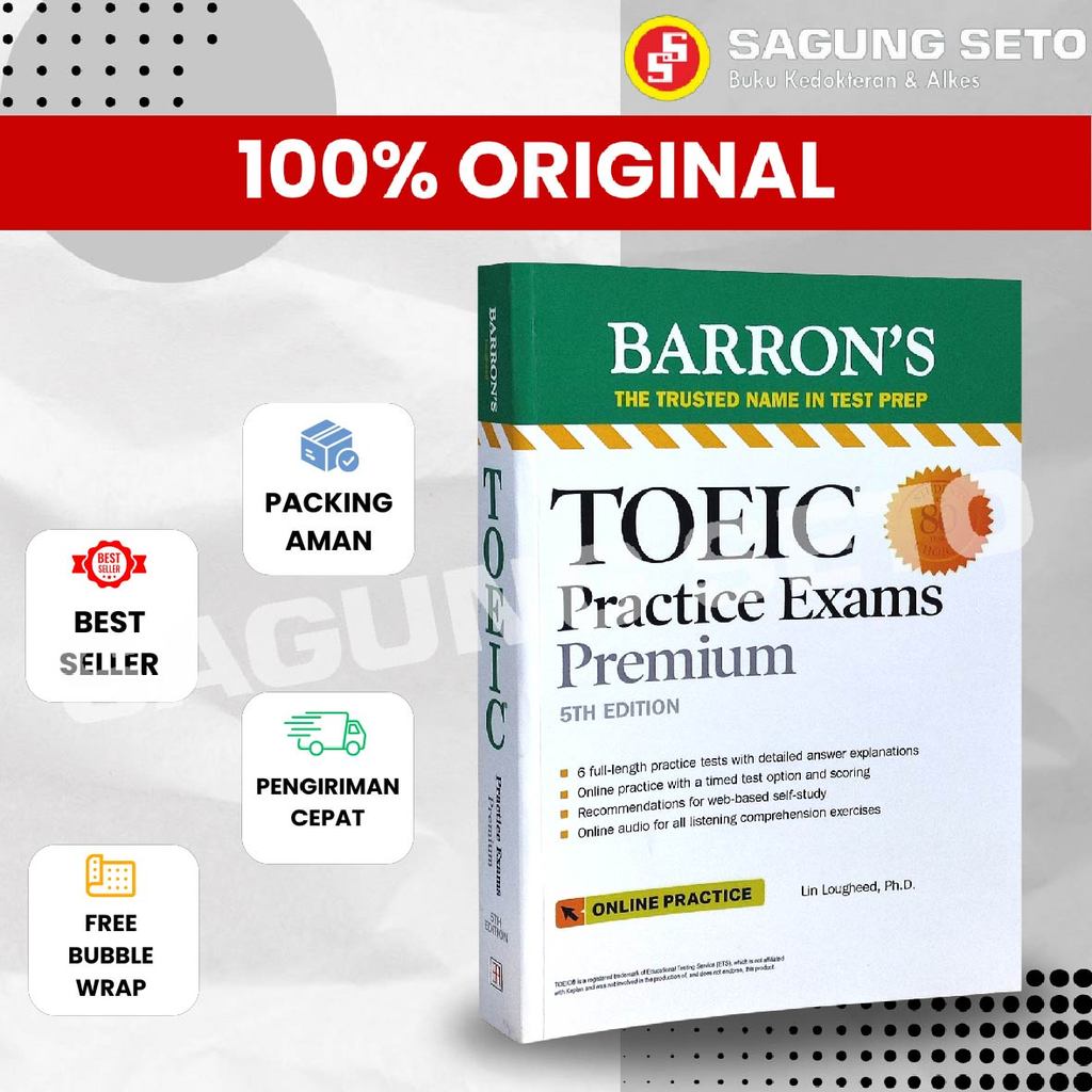 BUKU BARRONS TOEIC PRACTICE EXAMS PREMIUM 5ED - LIN LOUGHEED / BARRON TOEIC