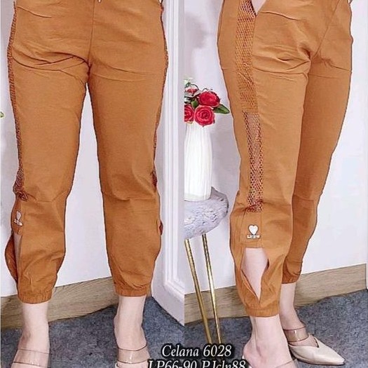 ser Celana Joger Wanita 6028 List Jala Matt. Katun Stretch Import JOGGER REMAJA DEWASA VIRAL