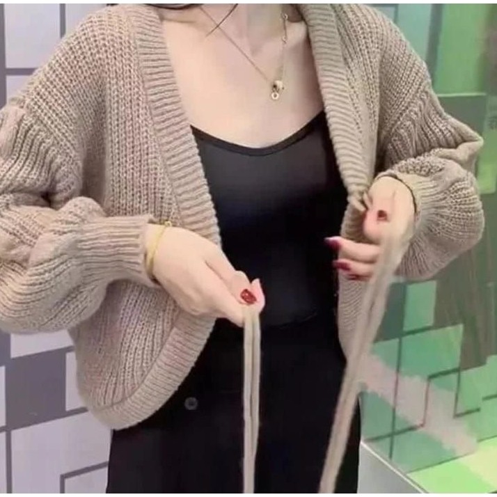 Bolero Rajut Crop Atasan Wanita Model Cardigan Pendek