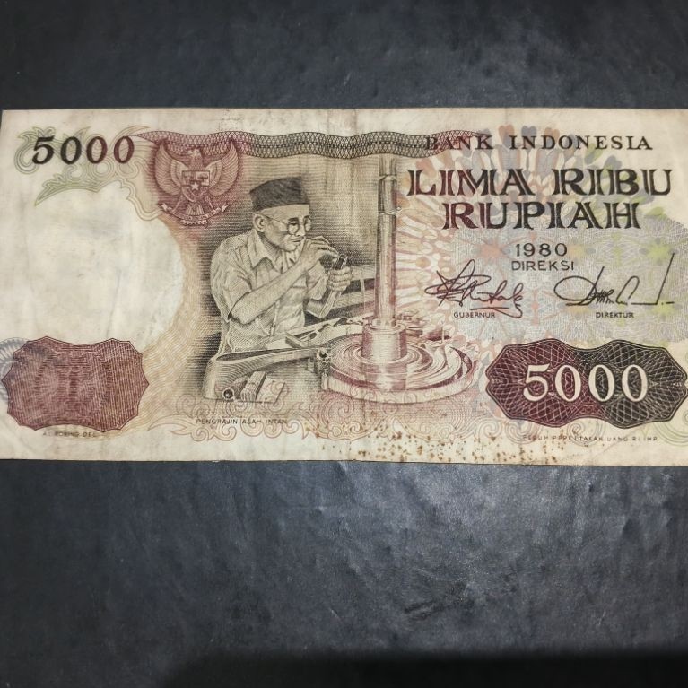 UANG KUNO 5000 RUPIAH ASAH INTAN TAHUN 1980