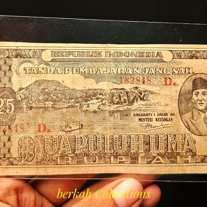 uang 25 rupiah seri ori tahun 1947