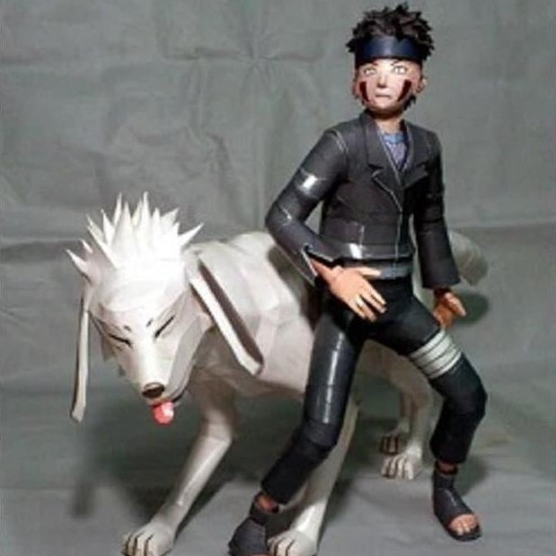 (Mainan Kertas) DIY Papercraft Pola Acttion Figure Kiba -Agamaru