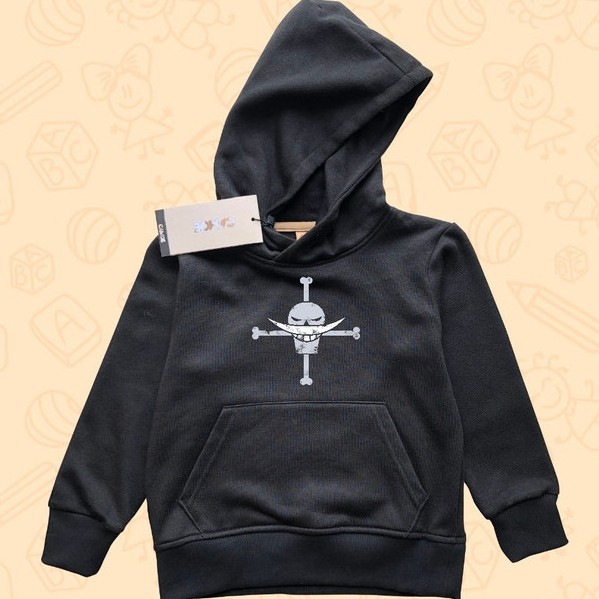 Jaket Hoodie Anak KIDS Anime One Piece Whitebeard Shirohige Pirate