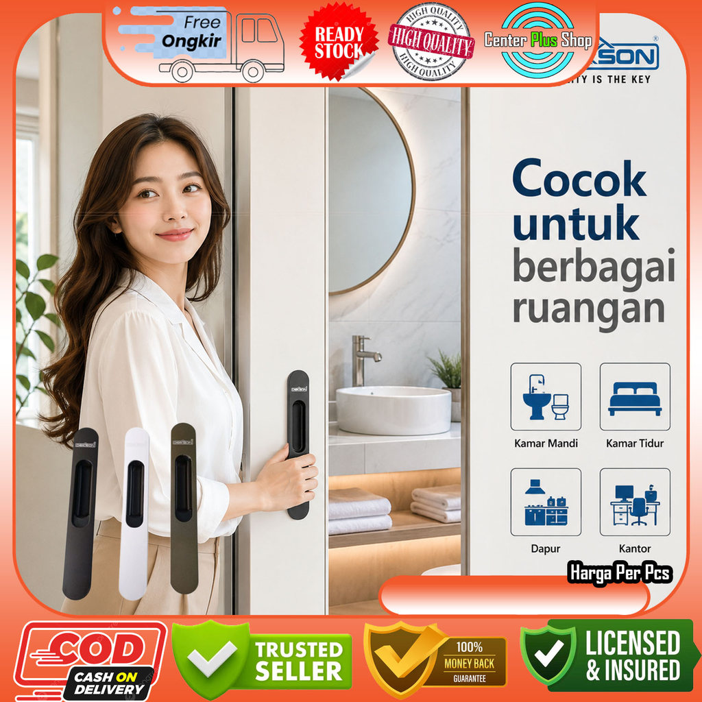 Dekkson Ks Z08A Kunci Pintu Sliding  Frame Aluminium Pengait Body Konci Sleding Kusen Almunium Stali
