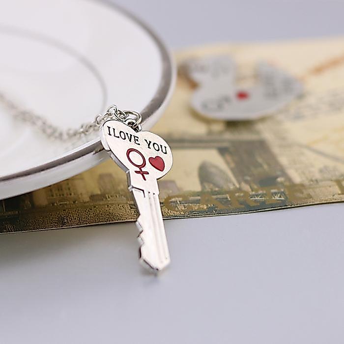 2pcs kalung i love u kalung pasangan set lover necklace couple matching necklace friendship