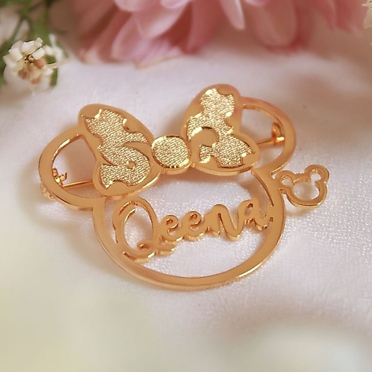 Bros nama karakter cantik mickey mouse bros nama custom cantik dan elegan bros dan pin nama custom N