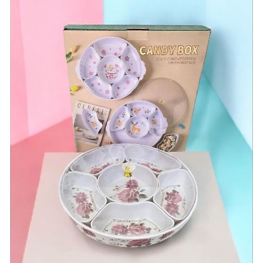 Prasmanan Melamine Set Diameter 35 Cm Tutup Transparan