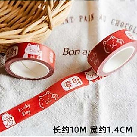 Solatip Lucky Cat Selotip Isolasi Motif Kucing Cny Imlek