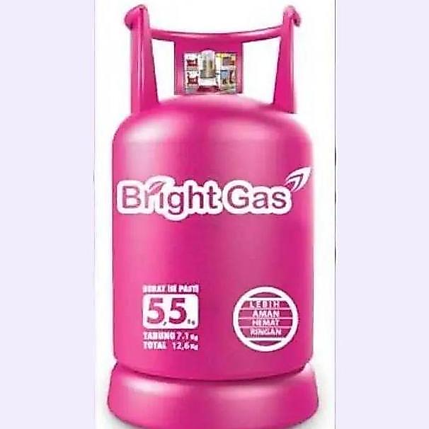 TABUNG GAS ELPIJI LPG 5,5KG - 5.5KG- 5KG PINK BRIGHT GAS(TABUNG + ISI)