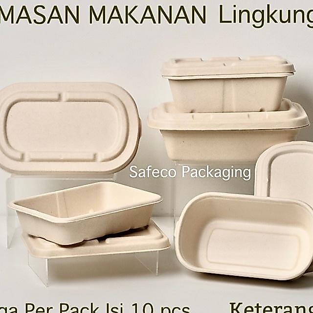 Safeco Bagasse Lunch Box Dus Catering Bento Kotak Kemasan Tempat Makan Katering Packaging Kemasan Ma