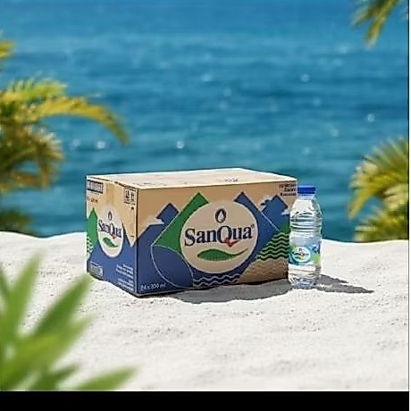 SANQUA 330ML - AIR MINERAL BOTOL ( 1 DUS ISI 24 BOTOL)