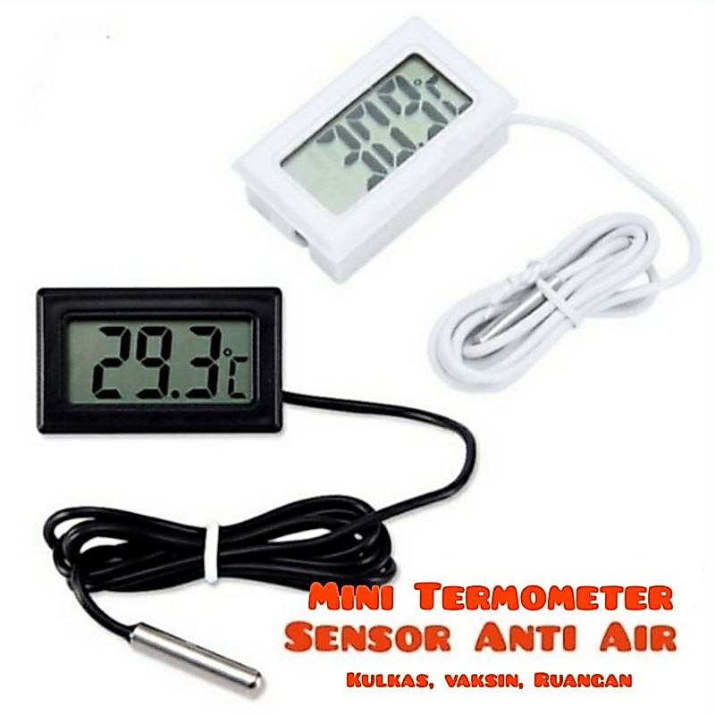 Mini Termometer Dengan Ujung Sensor Suhu Termometer Digital Vaksin Kulkas Ruangan